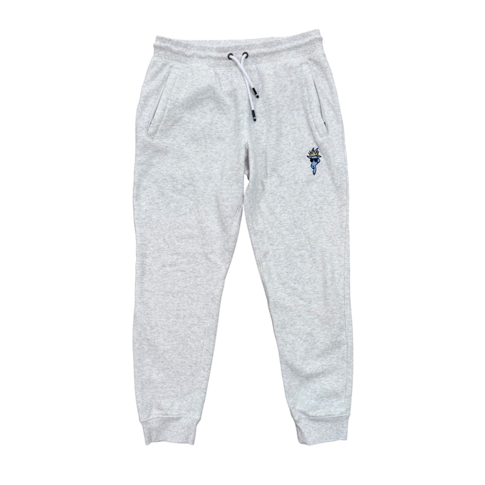 GOAT USA Mens Joggers Light Grey Heather Fleece Sweatpants Medium RN 83394